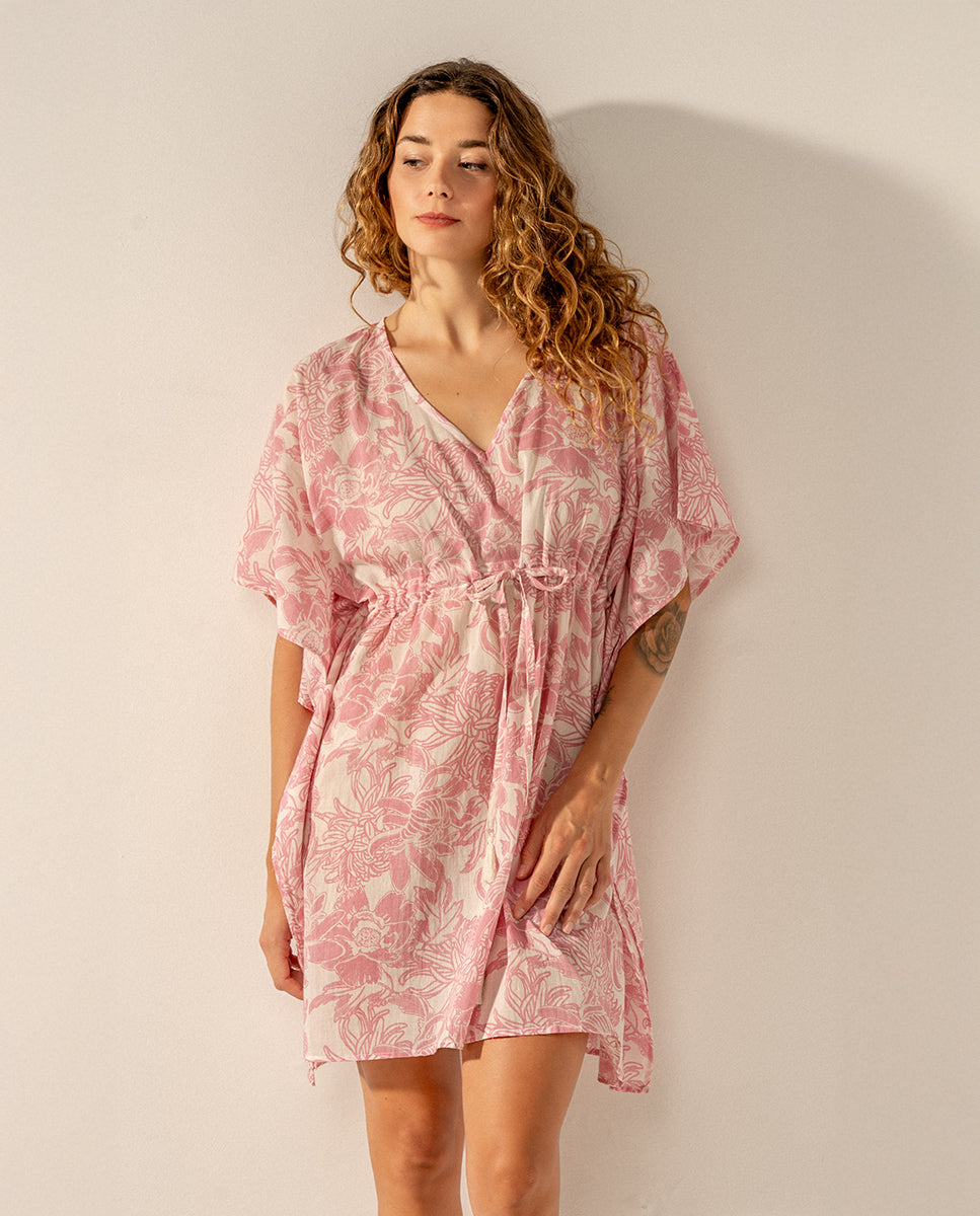 abbacino-caft-n-de-algod-n-estampado-floral-rosa-talla-nica image 2