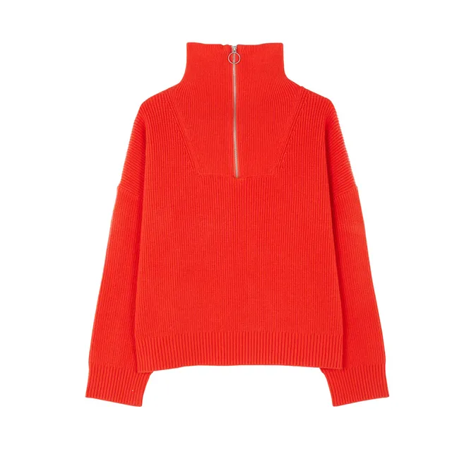 parfois-jersey-de-punto-cuello-alto-con-cremallera-mujer-naranja image 1