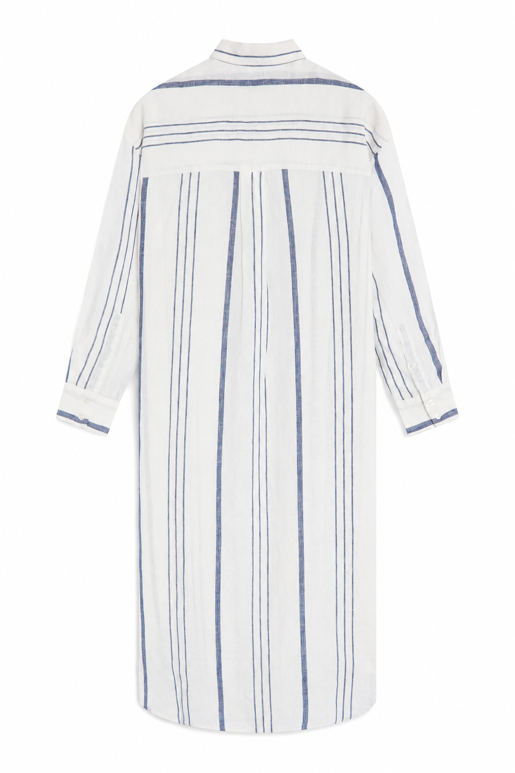 vestido-camisero-ecoalf-darea-de-rayas-55-lino-blanco-mujer image 4