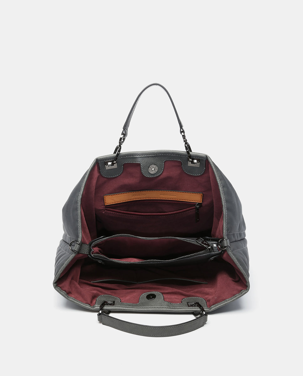 abbacino-lady-bag-bolso-de-mano-grande-de-nylon-gris image 7