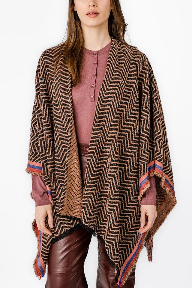 abbacino-poncho-estampado-geom-trico-rosa-talla-nica image 1