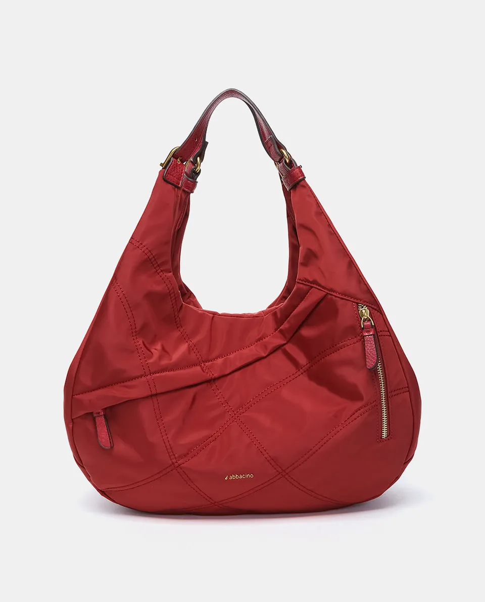 abbacino-bolso-hobo-rojo-reciclado-satinado-mujer image 1