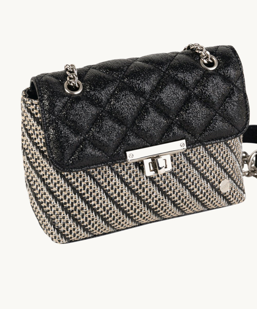 kbas-coctail-dalila-bandolera-de-pu-y-rafia-negro image 4