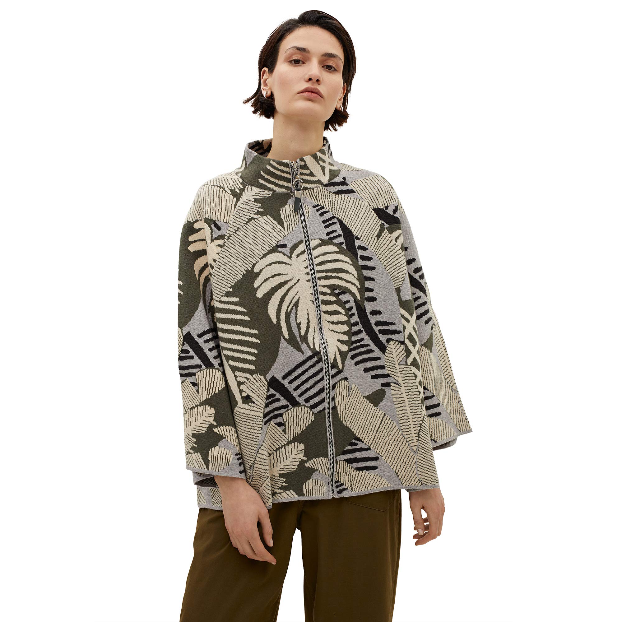 parfois-poncho-de-punto-estampado-hojas-mujer image 4
