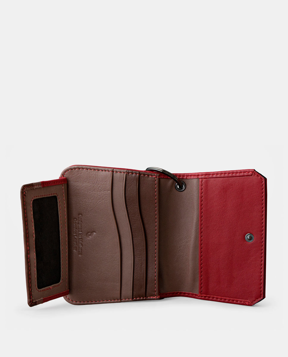 abbacino-monedero-mujer-piel-rojo-solapa-con-anilla-llaves image 2