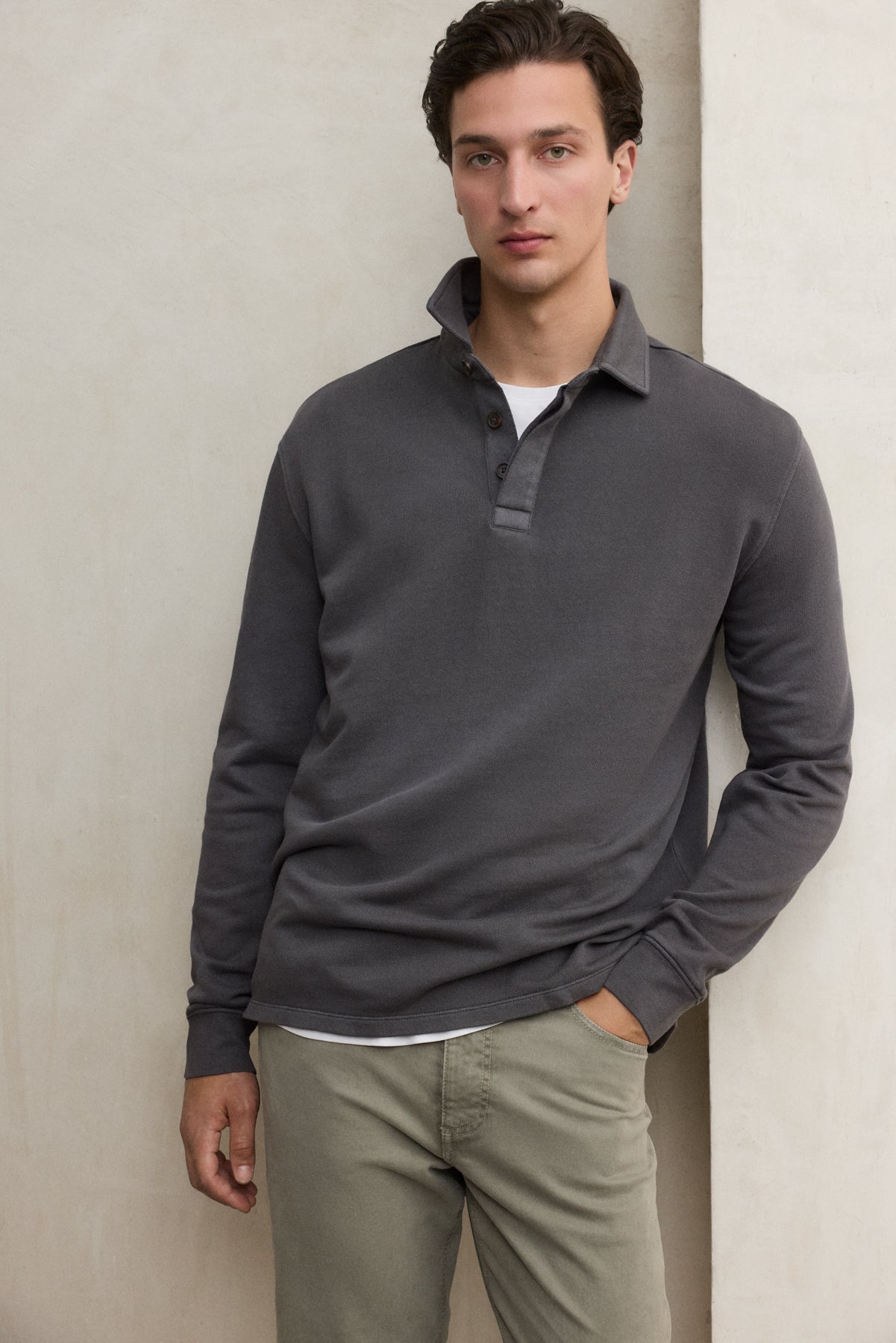 ecoalf-sudadera-polo-brendan-gris-oscuro-de-hombre-100-algod-n-reciclado image 2