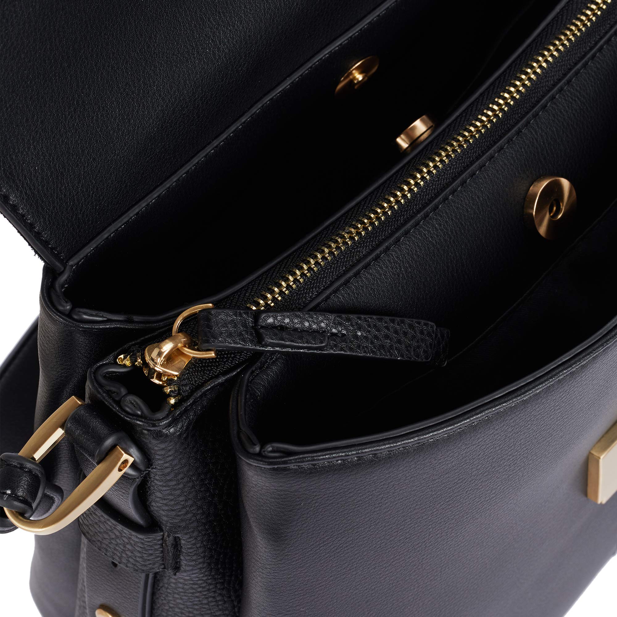 parfois-bolso-de-hombro-de-ante-con-cierre-de-solapa-mujer-talla-l-negro image 5