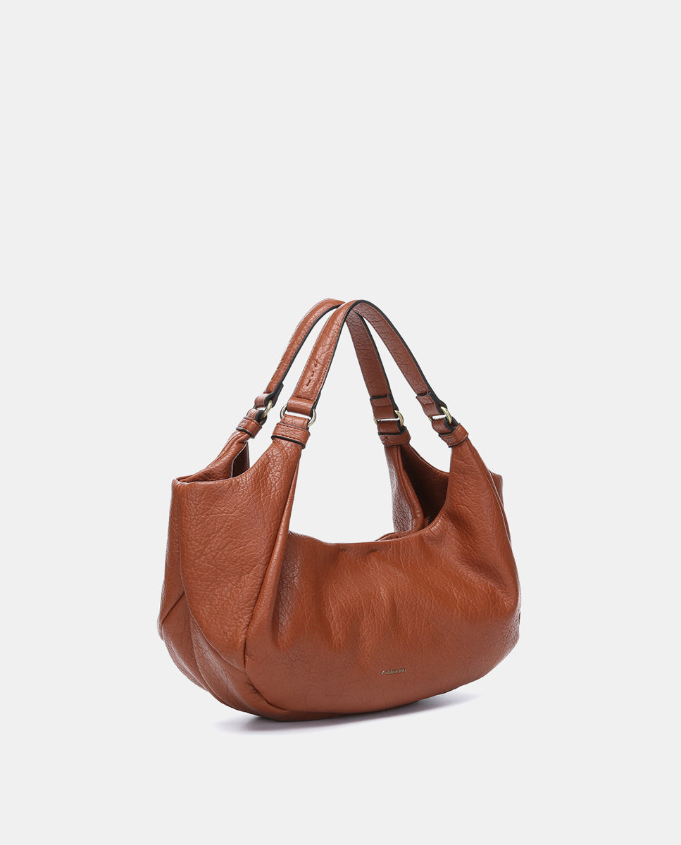 abbacino-bolso-de-mano-cognac-materiales-reciclados image 2