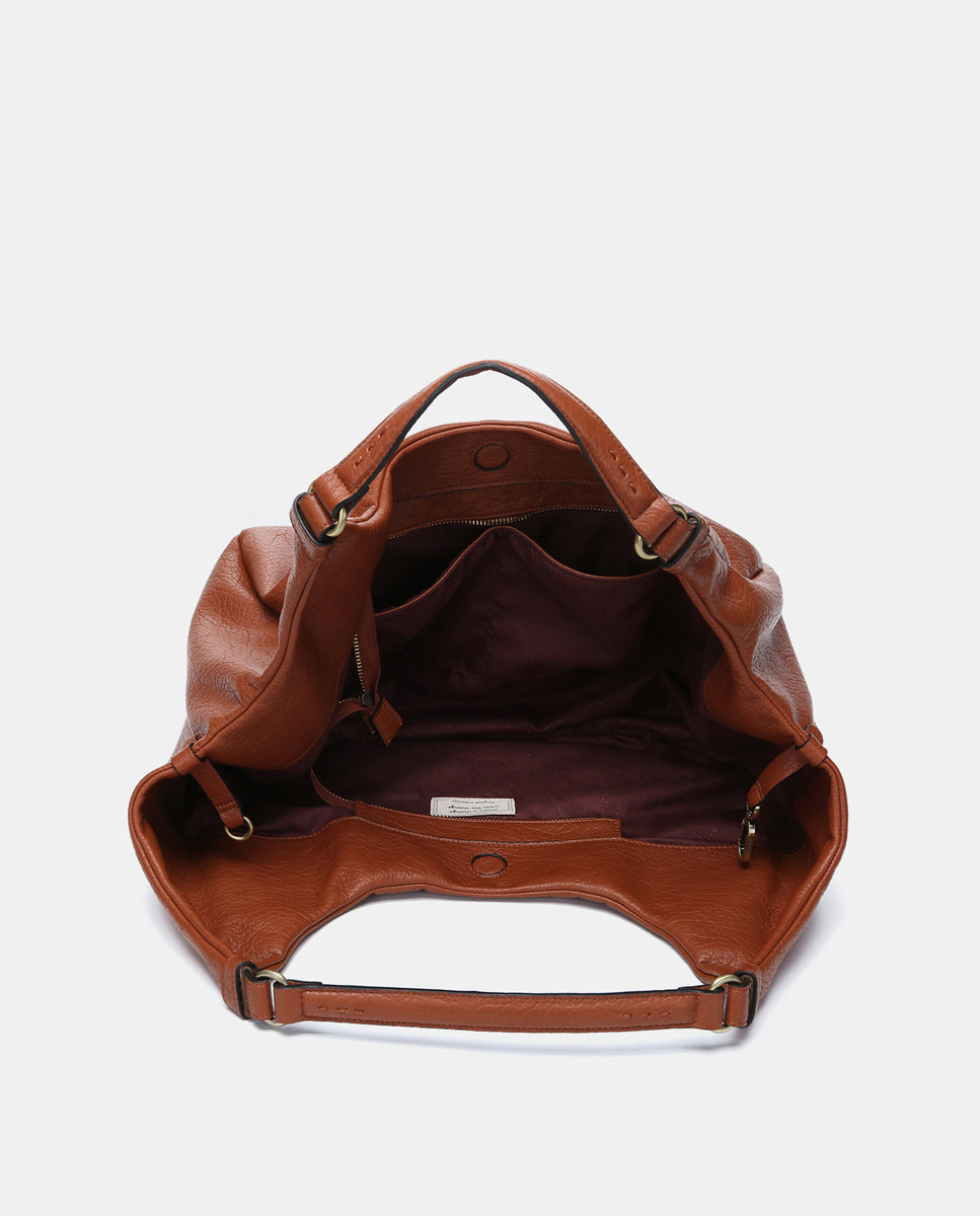 abbacino-bolso-de-hombro-hobo-materiales-reciclados-cognac image 5