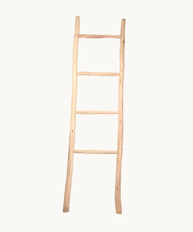 kbas-escalera-de-madera-150-cm-decorativa-toallero-y-estante-auxiliar-solo-pen-n image 1