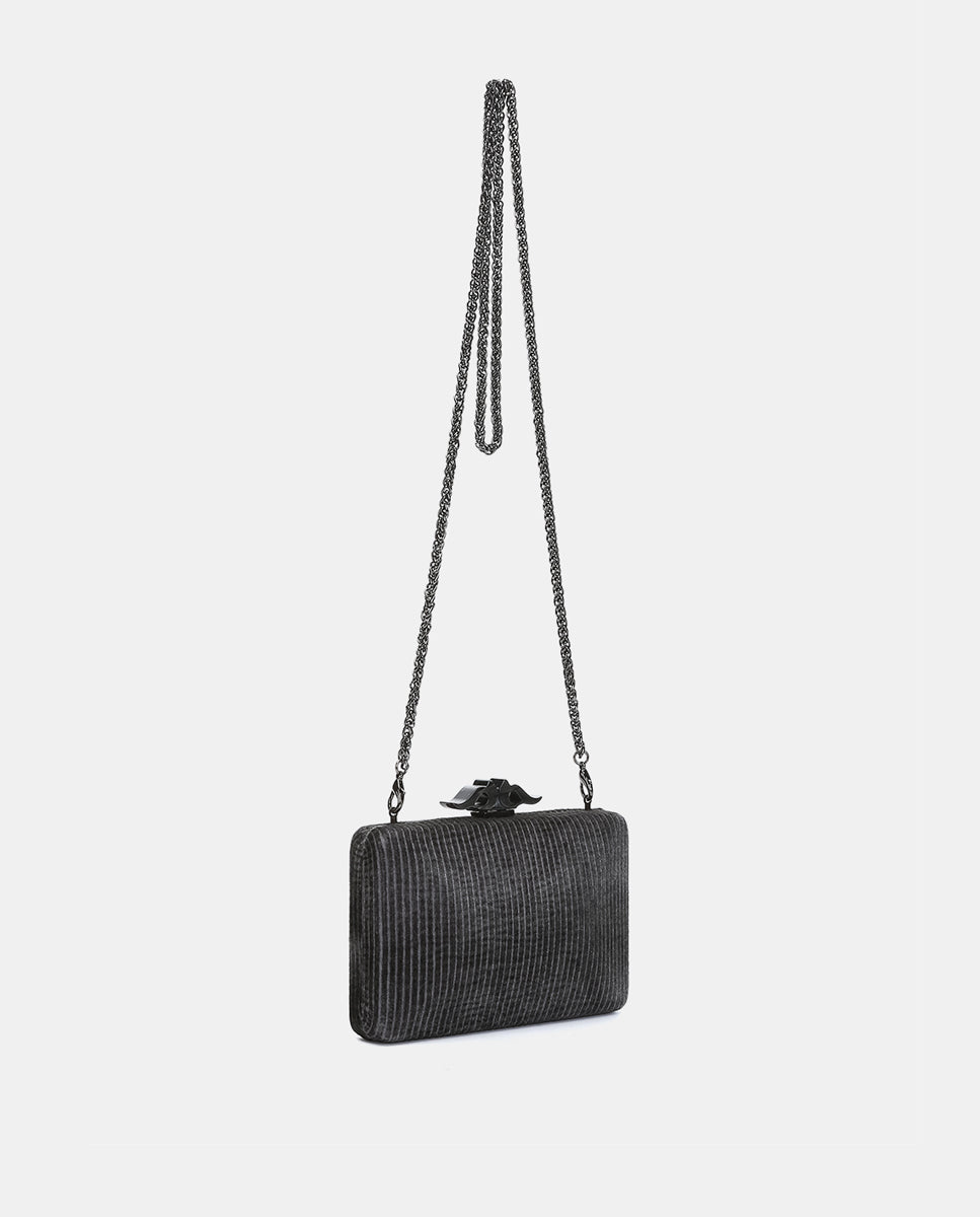 clutch-abbacino-terciopelo-plateado-fiesta image 2