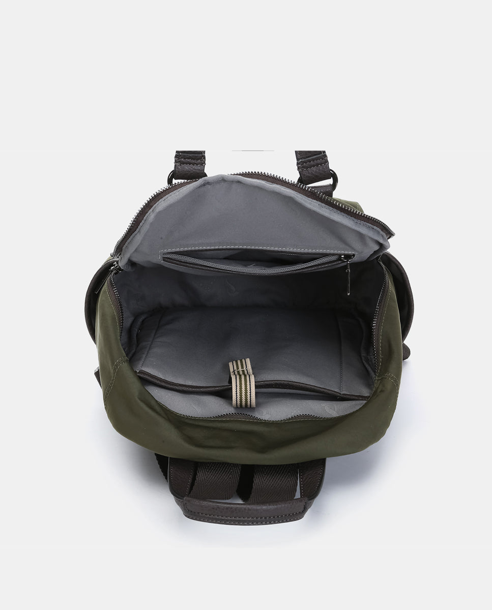 abbacino-mochila-casual-de-nylon-reciclado-verde-acolchado image 5