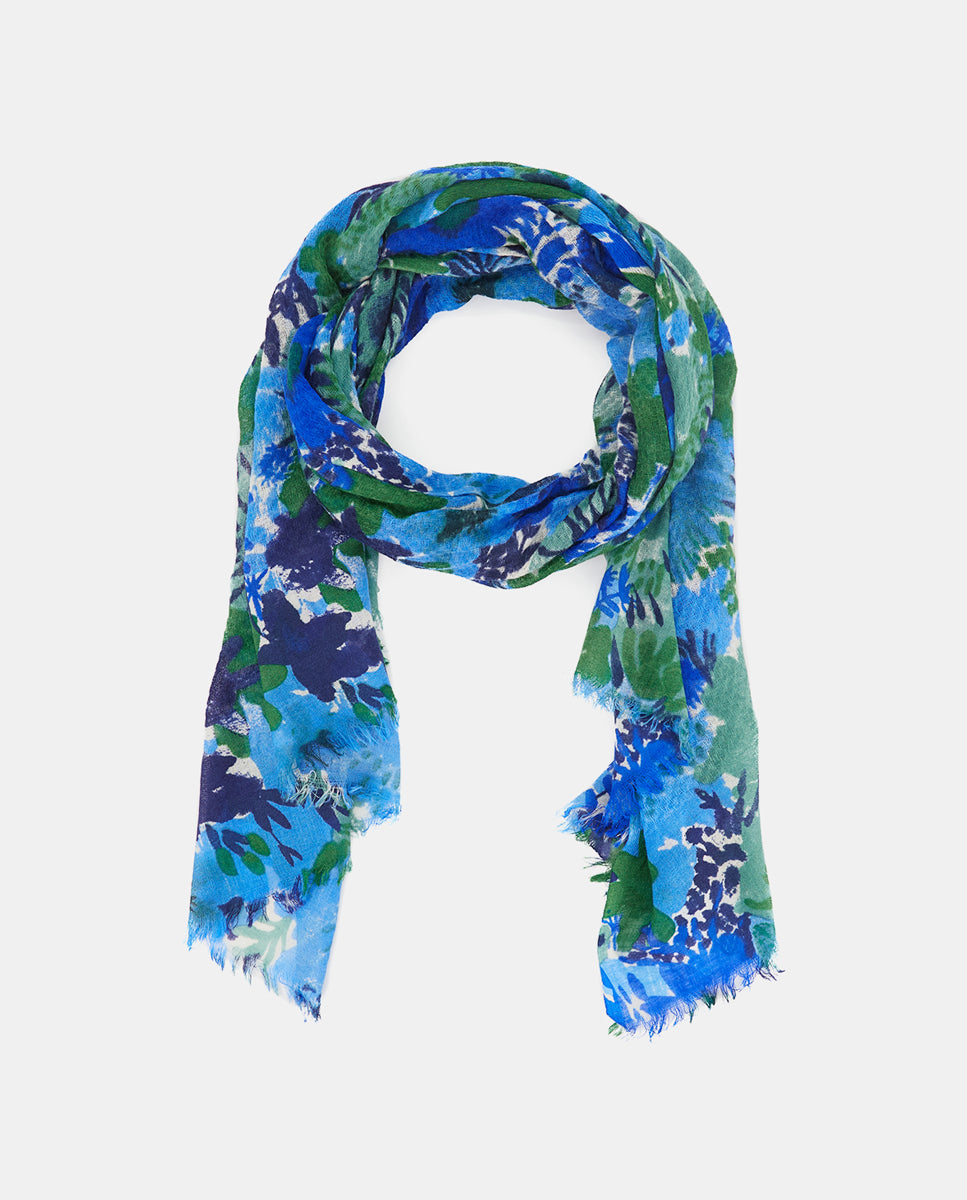 abbacino-pa-uelo-de-lana-azul-estampado-maxi-floral image 2