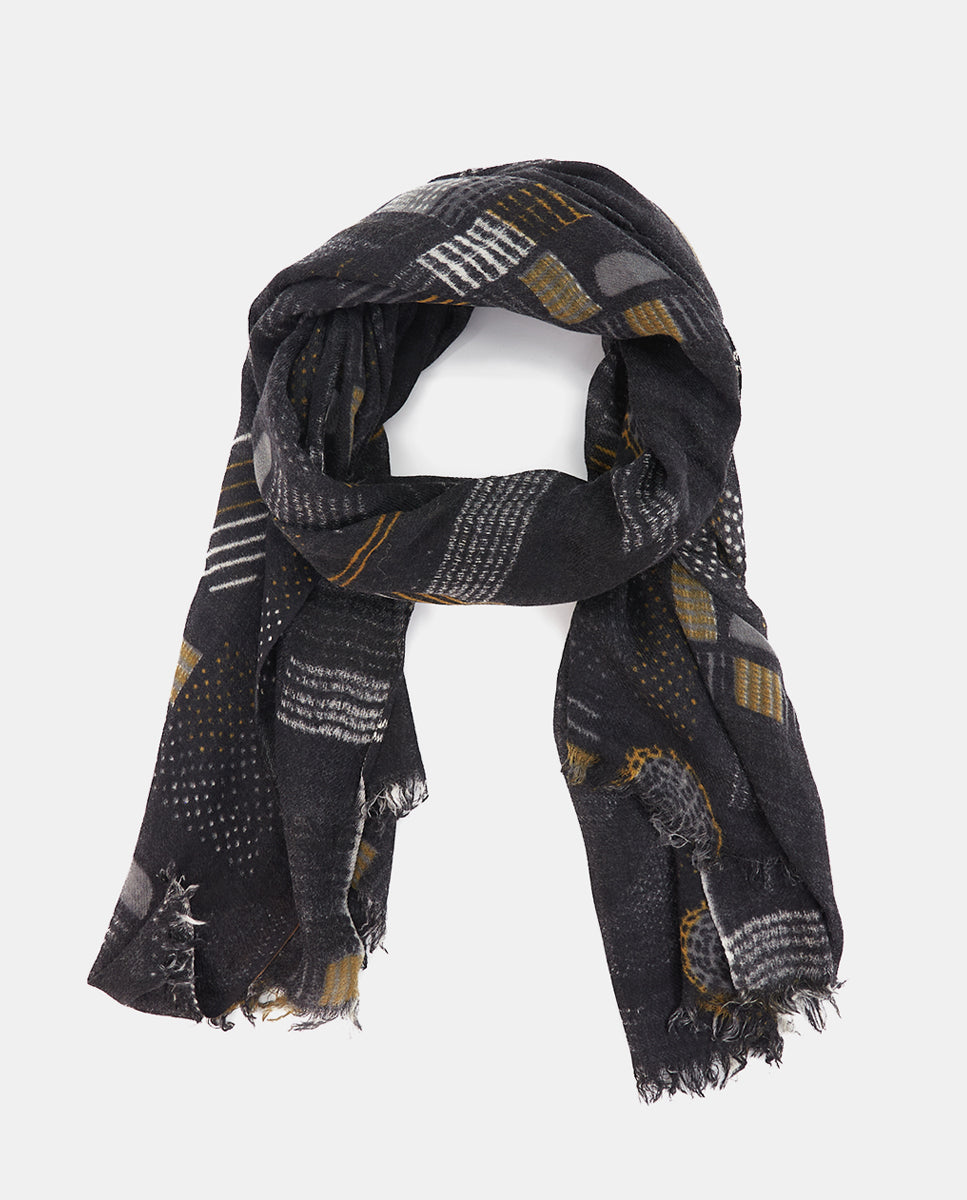 abbacino-pa-uelo-de-lana-negro-con-estampado-geom-trico-mujer image 5