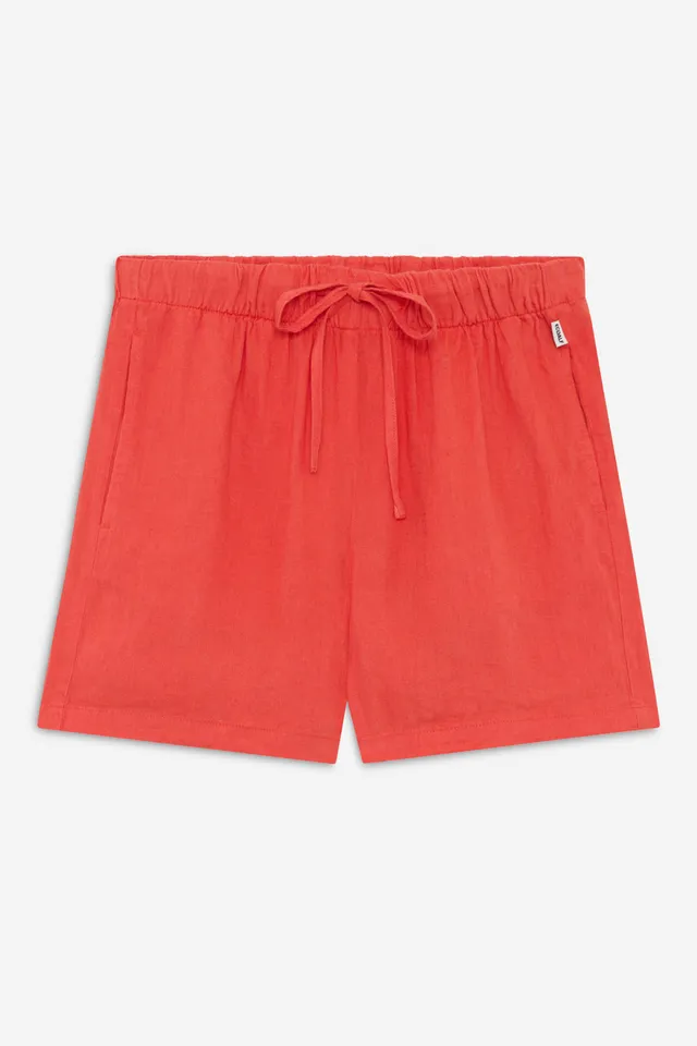 short-ecoalf-eras-naranja-de-lino-para-mujer image 1