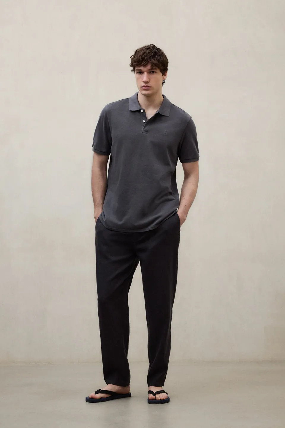 ecoalf-polo-tedan-gris-oscuro-de-punto-piqu-corte-regular-100-algod-n-reciclado- image 1