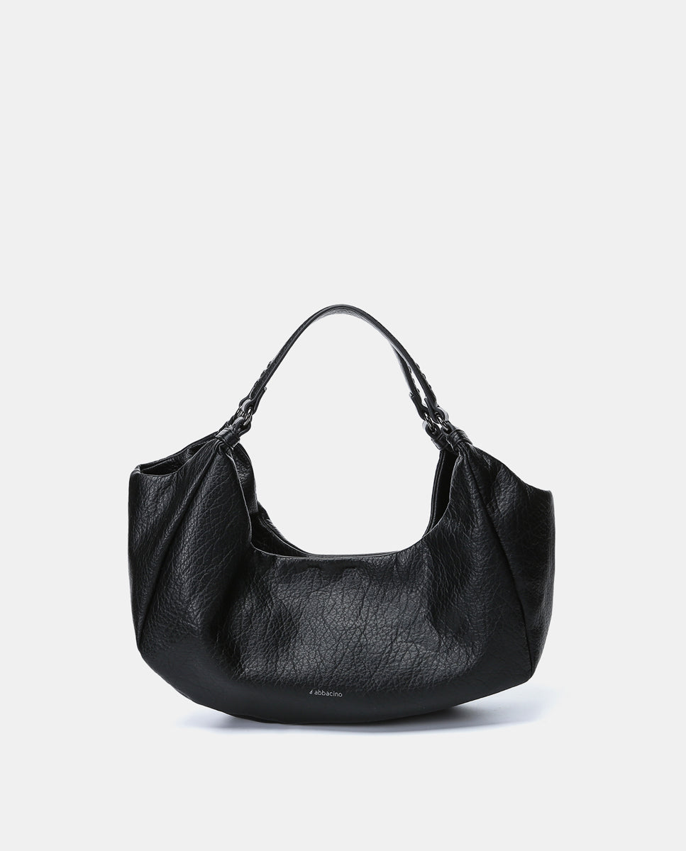 abbacino-bolso-de-mano-negro-materiales-reciclados-texturizado image 1