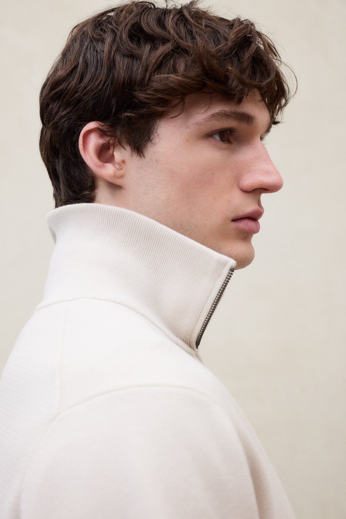 ecoalf-jersey-penti-beige-de-hombre-cuello-alto-con-cremallera-punto-de-algod-n- image 4