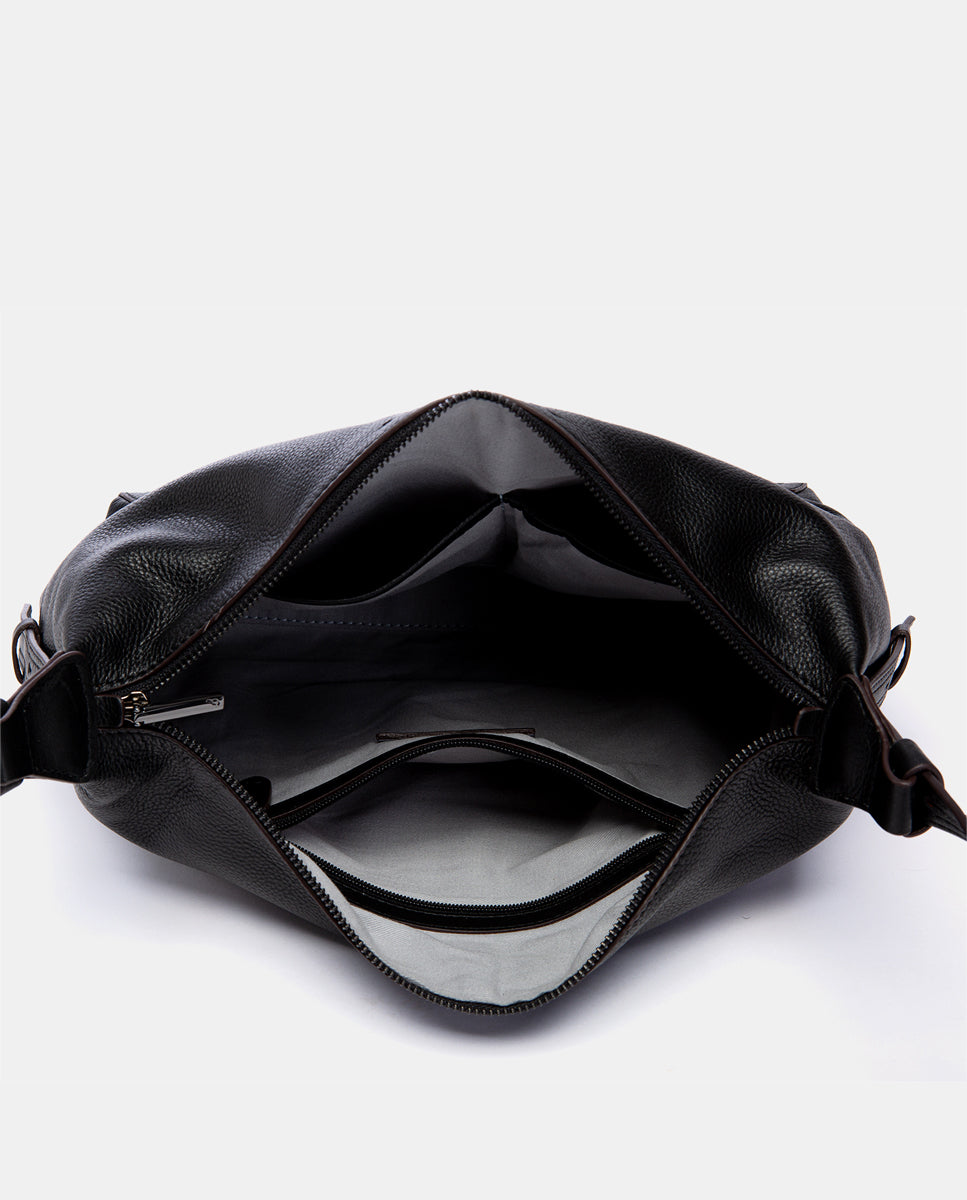 abbacino-bandolera-grande-piel-negra-premium image 5