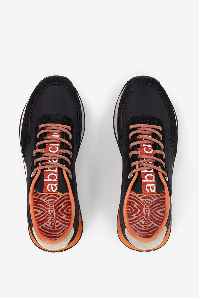 zapatilla-abbacino-mujer-negro-y-naranja-piel-y-tejido image 8