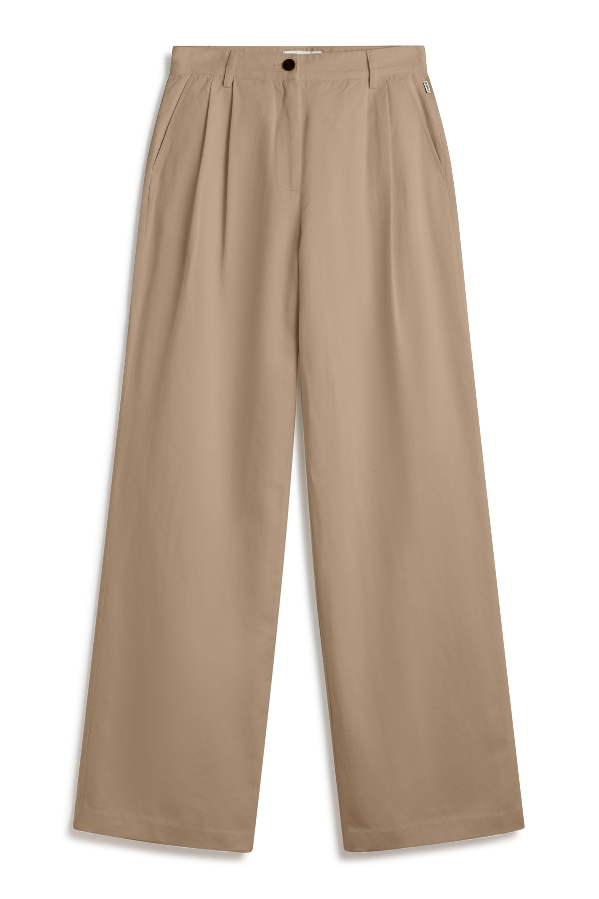 pantalones-de-lino-ecoalf-miel-beige-para-mujer-tiro-alto-pliegues-delanteros-61 image 5