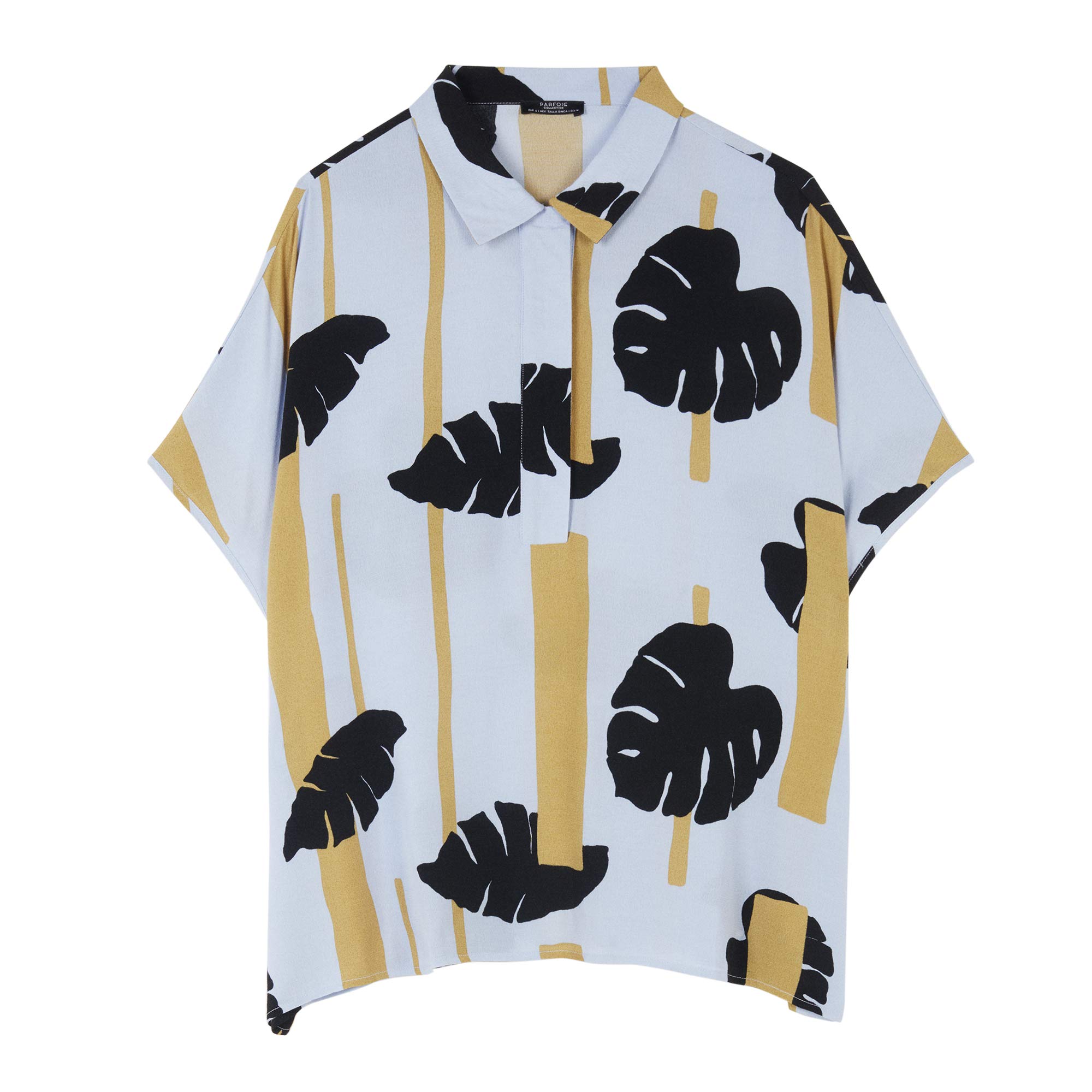 parfois-camisa-oversize-estampado-hojas-mujer-manga-corta image 1