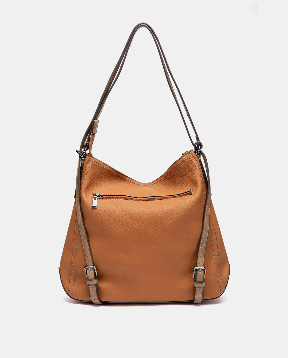 abbacino-bolso-multifuncional-reciclado-cognac-convertible-mochila image 3