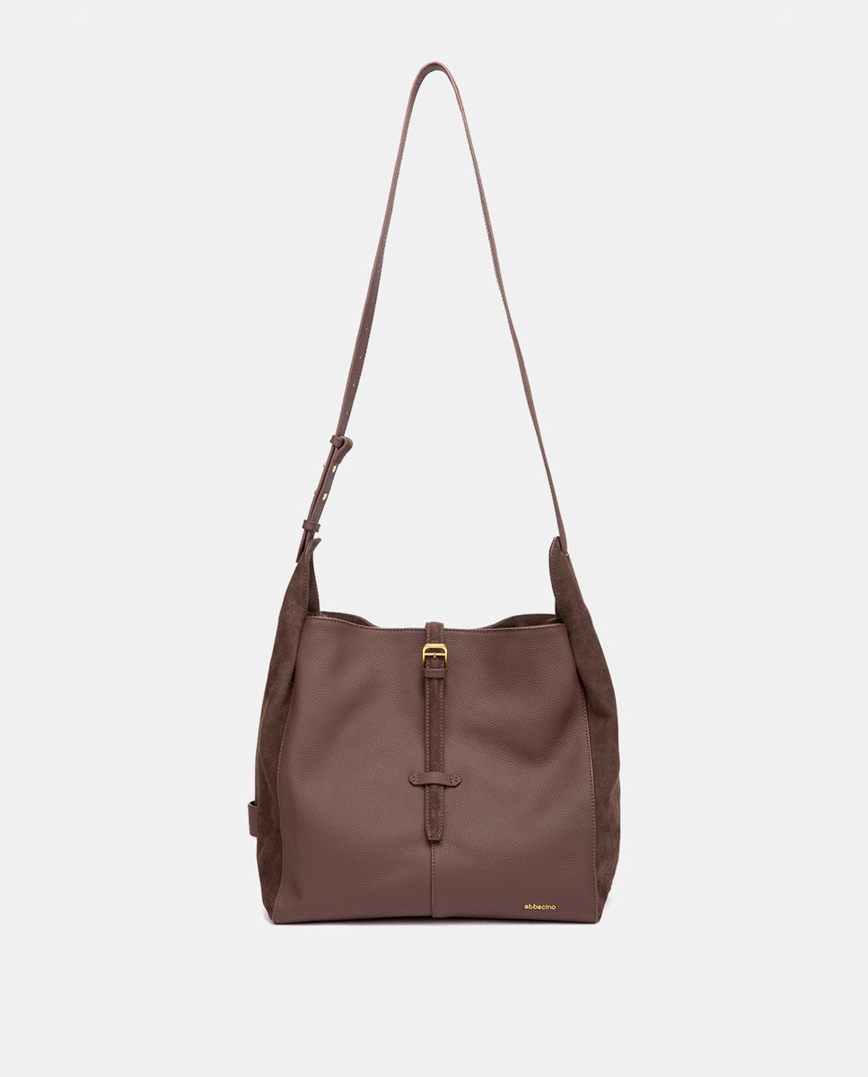 abbacino-bolso-de-hombro-piel-y-serraje-marr-n image 4