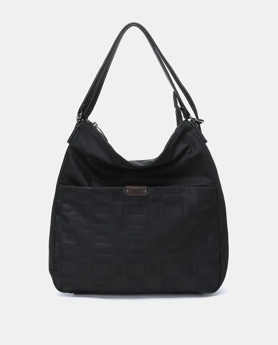 abbacino-bolso-multifuncional-nylon-reciclado-negro-convertible-mochila image 1