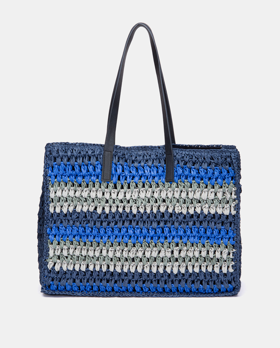 abbacino-capazo-de-rafia-a-rayas-azul-tipo-shopper image 3