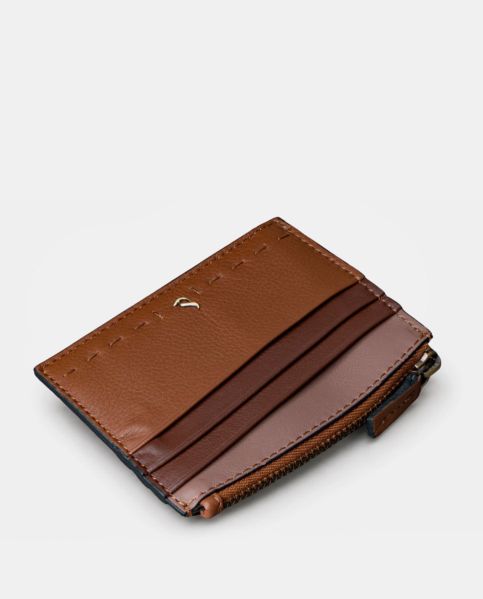 abbacino-tarjetero-mujer-piel-cognac-con-monedero-cremallera image 4