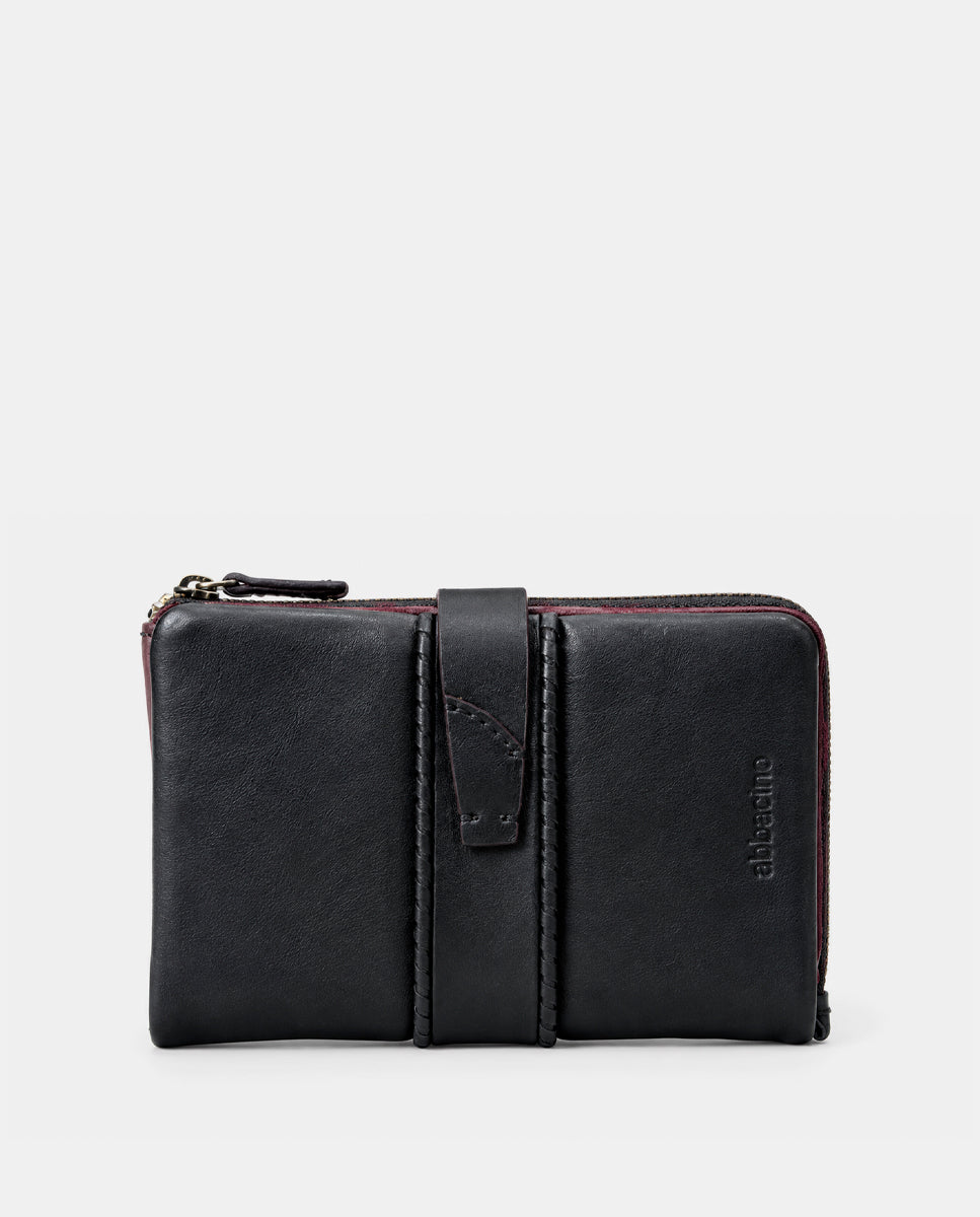 abbacino-cartera-mediana-de-mujer-en-piel-negra-trenzada image 1