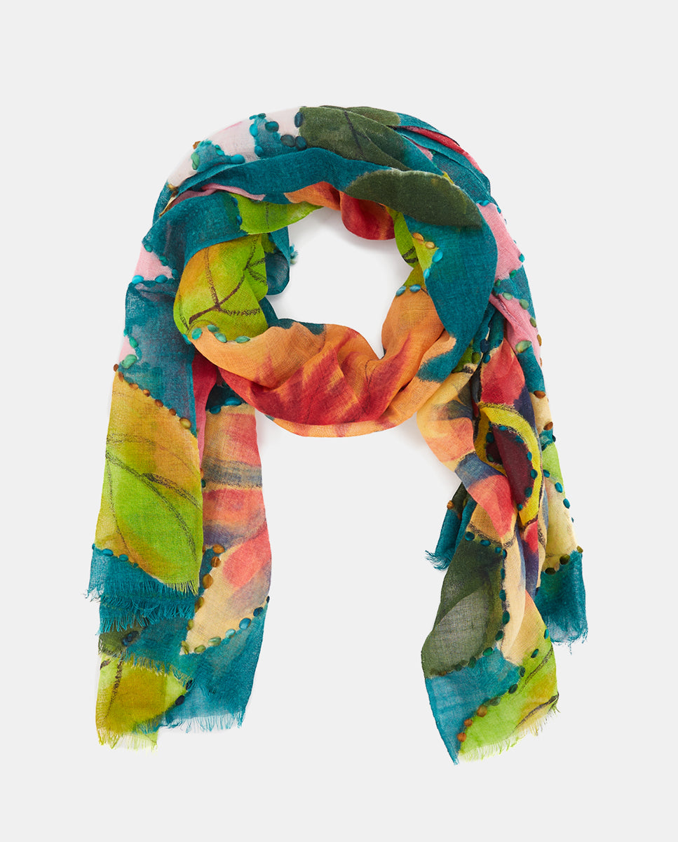 abbacino-pa-uelo-de-lana-estampado-floral-verde-mujer image 2