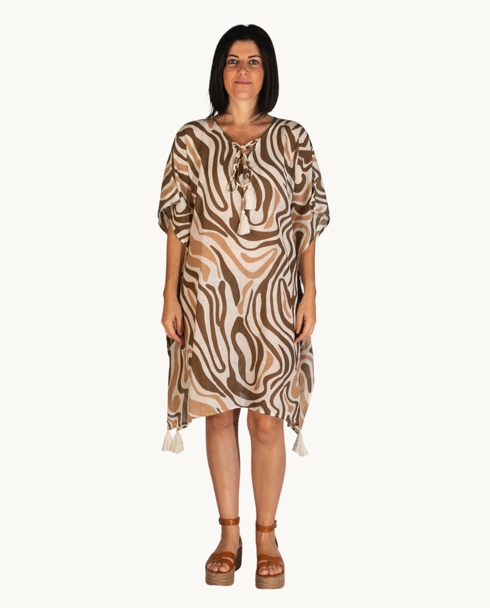 kbas-kurta-de-algod-n-talla-nica-color-marr-n image 1