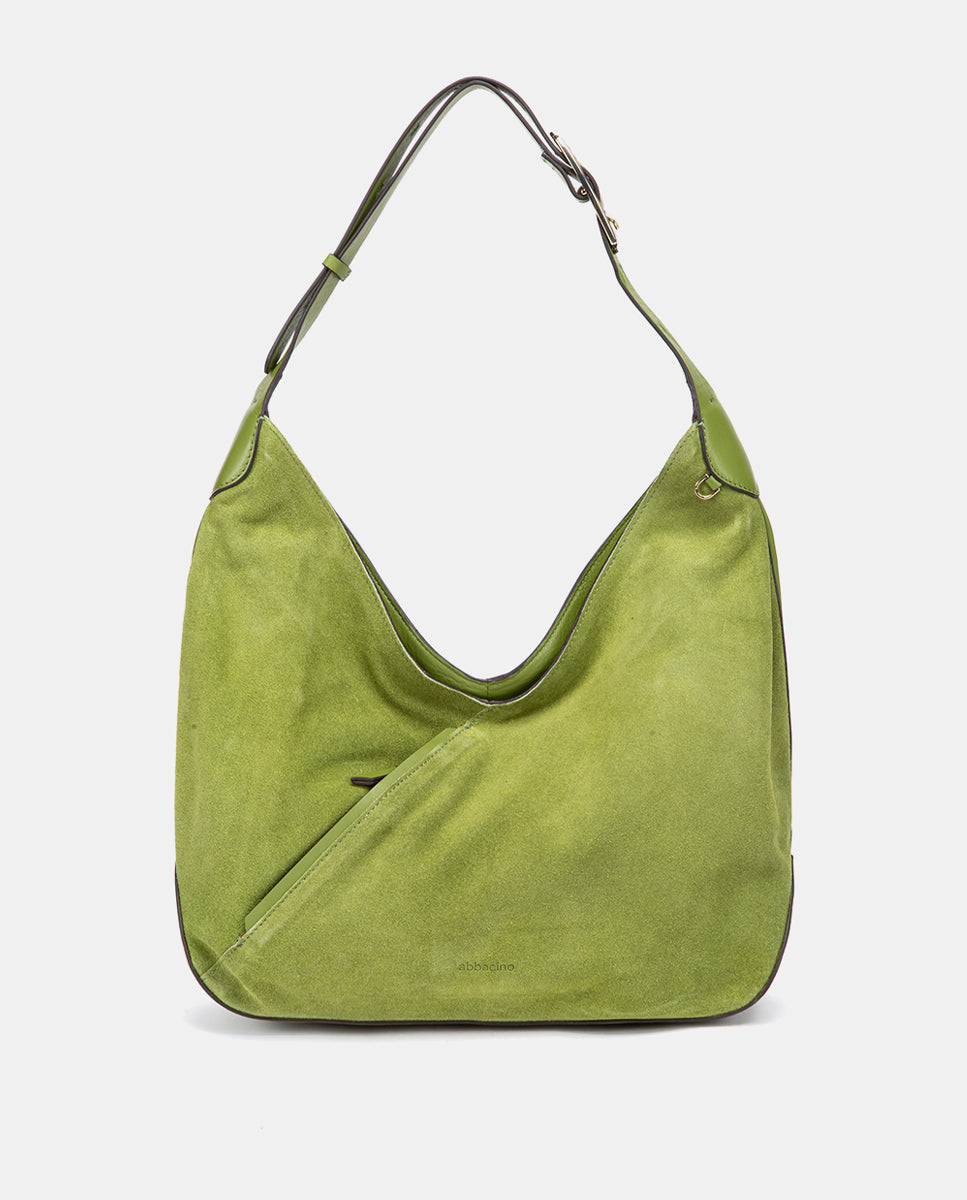 abbacino-bolso-de-hombro-hobo-piel-y-serraje-verde image 1