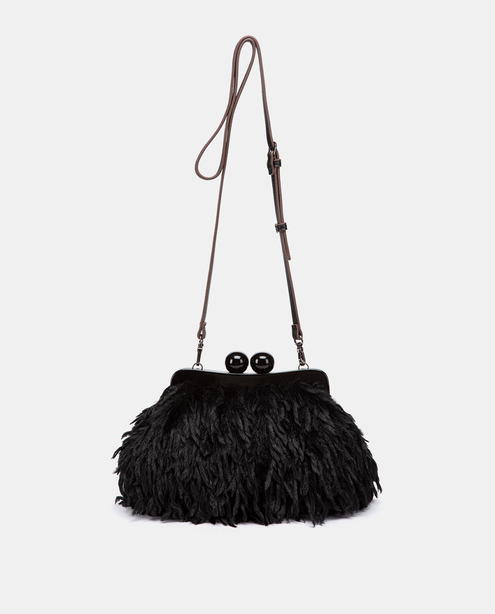 bolso-de-fiesta-abbacino-negro-con-efecto-plumas-asa-bandolera-ajustable image 5