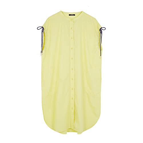 parfois-vestido-camisero-detalle-cordones-amarillo-mujer image 5