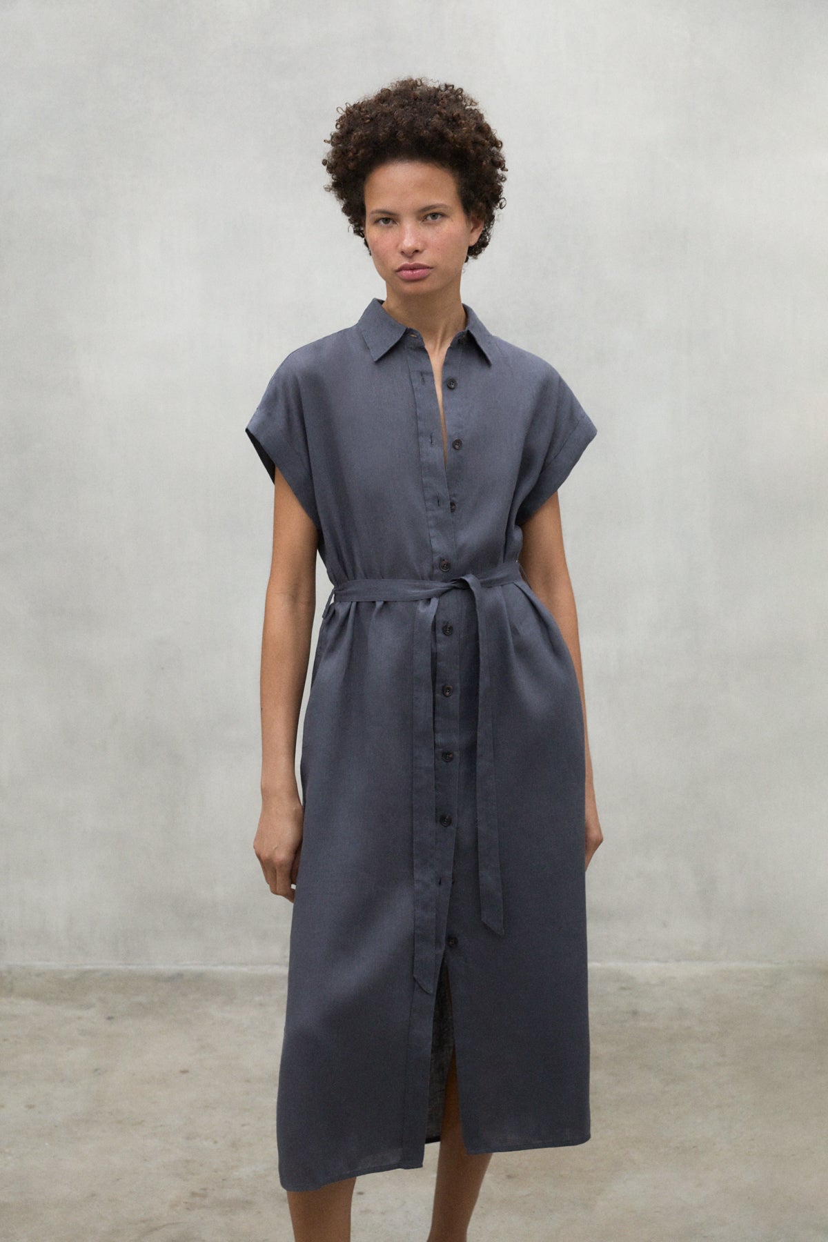 ecoalf-vestido-amatista-gris-oscuro-lino-reciclado-con-cintur-n image 2