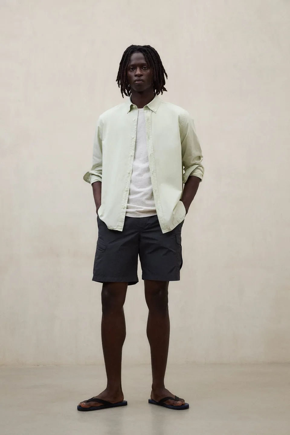 camisa-ecoalf-antejo-de-popel-n-verde-para-hombre-algod-n-regenerativo image 1
