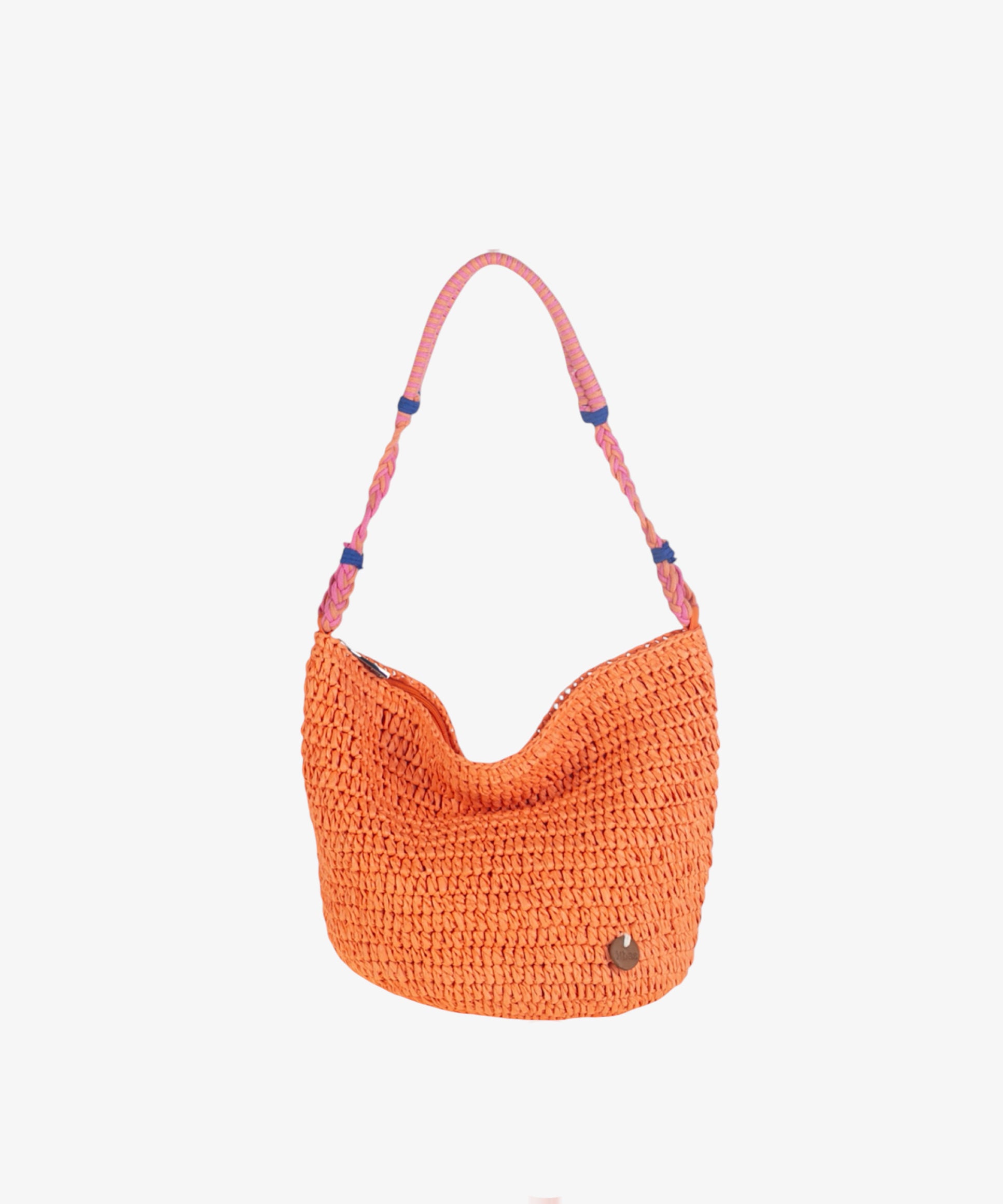 kbas-hobo-fibra-natural-con-cremallera-color-naranja-bolso-de-hombro image 2