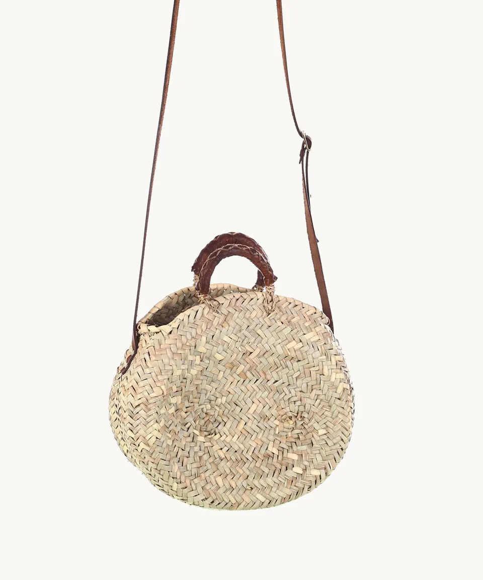 kbas-bolso-bandolera-palma-de-fibra-natural-con-asa-de-cuero image 1