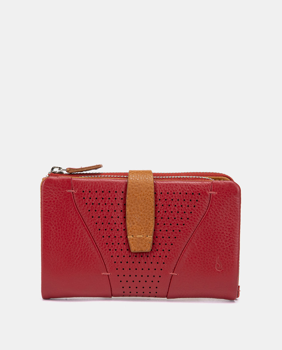 abbacino-cartera-mediana-mujer-piel-roja-troquelada image 1
