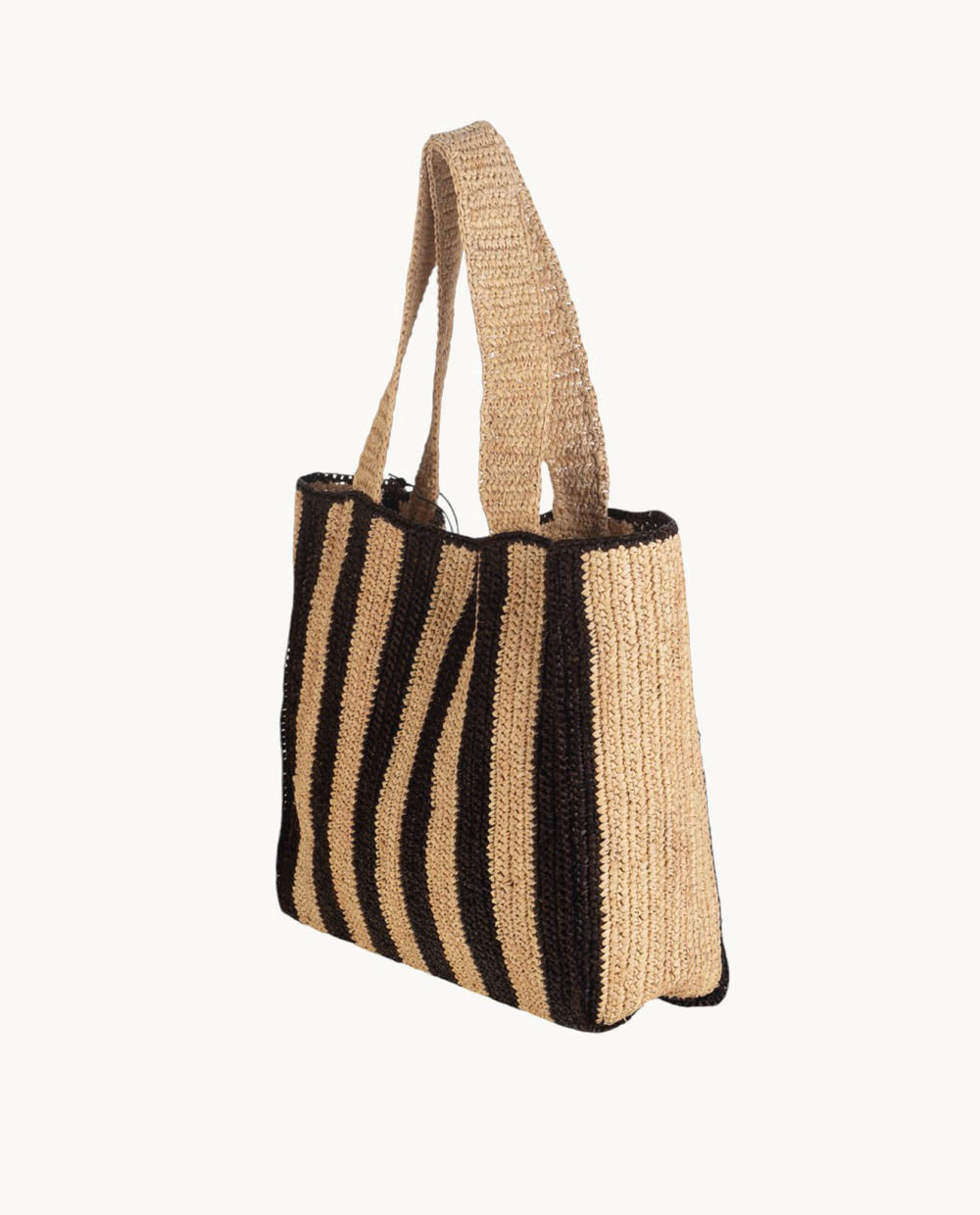 kbas-bolso-tote-de-rafia-natural-a-rayas-con-cierre-magn-tico image 6