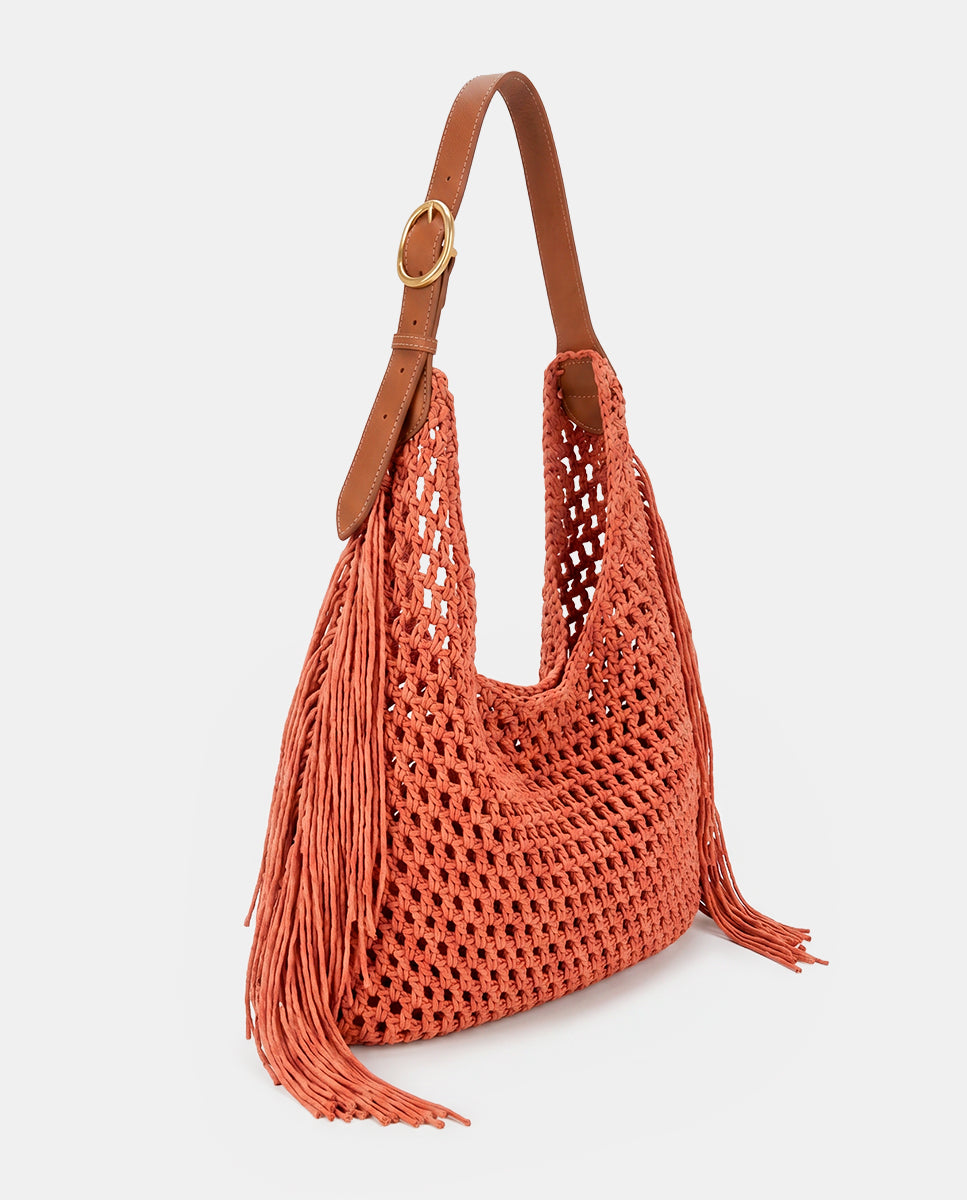 abbacino-bolso-de-hombro-de-macram-naranja image 3