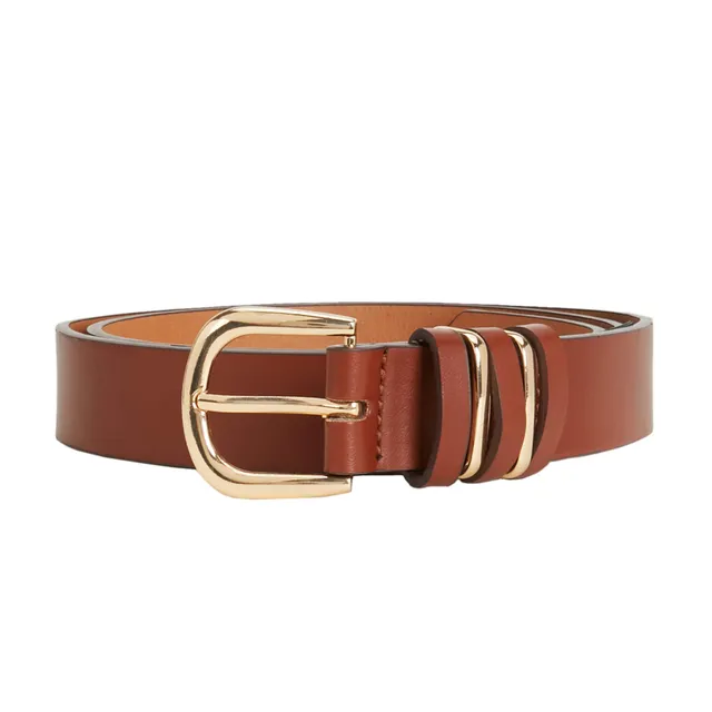 parfois-cintur-n-liso-con-hebilla-mujer-talla-nica-marr-n image 1