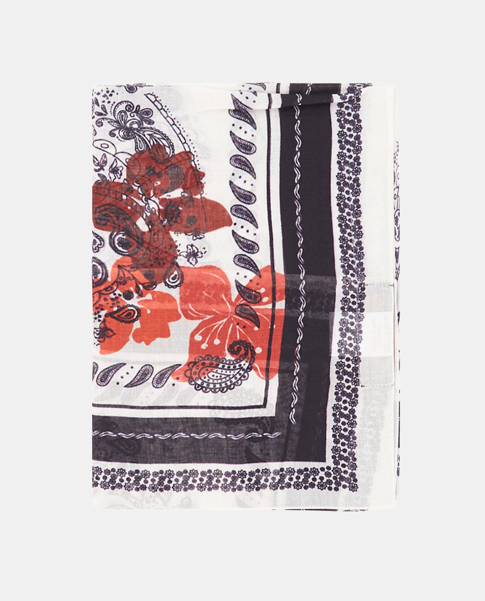 abbacino-bandana-seda-y-modal-paisley-blanco-y-negro image 4