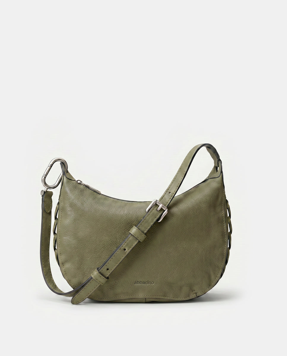 bandolera-abbacino-lua-en-nobuck-verde-con-trenzado-lateral image 1