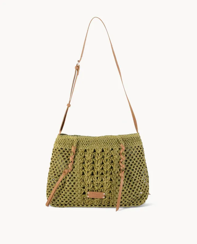 bandolera-de-fibra-natural-kbas-con-cremallera-color-kaki-37x31-cm image 1