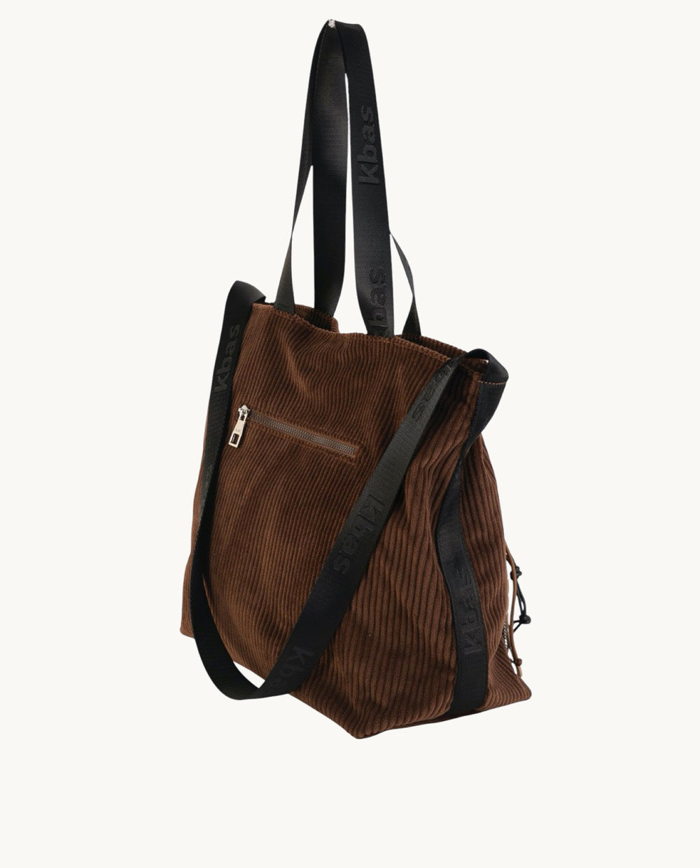 kbas-tote-de-pana-color-marr-n-bolso-grande-con-asa-y-bandolera image 2