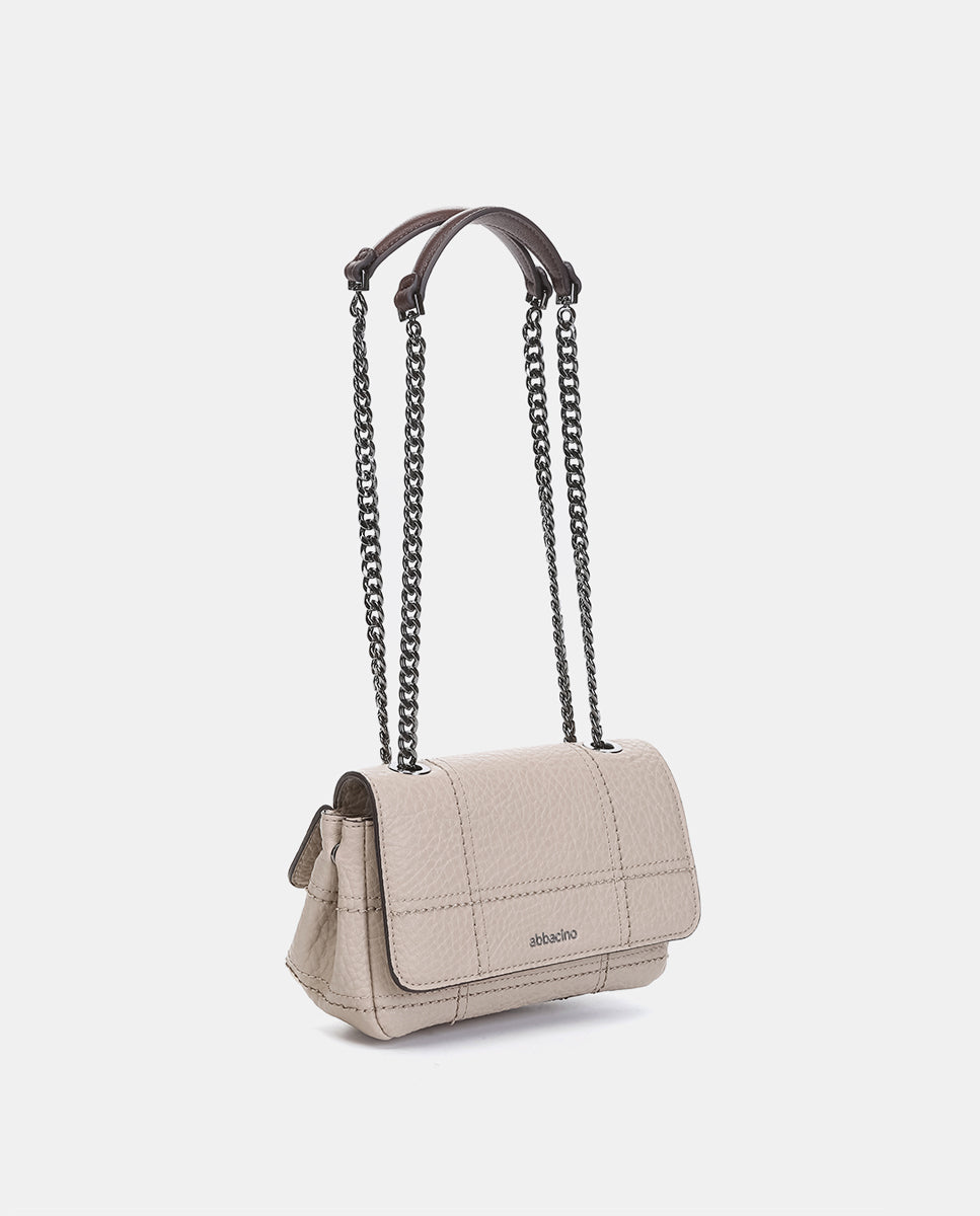 abbacino-bolso-de-hombro-peque-o-beige-reciclado-cuadros image 2